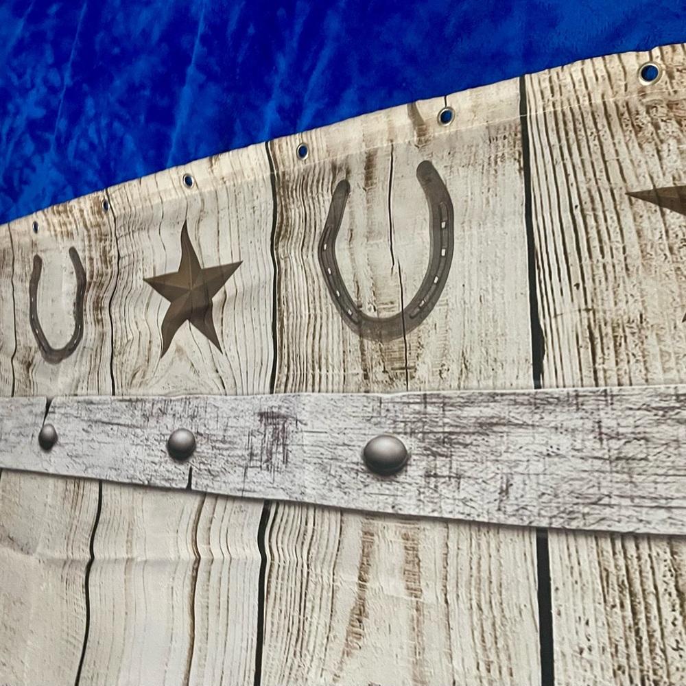 Rustic Horseshoe Shower Curtain - Picture 6 of 7